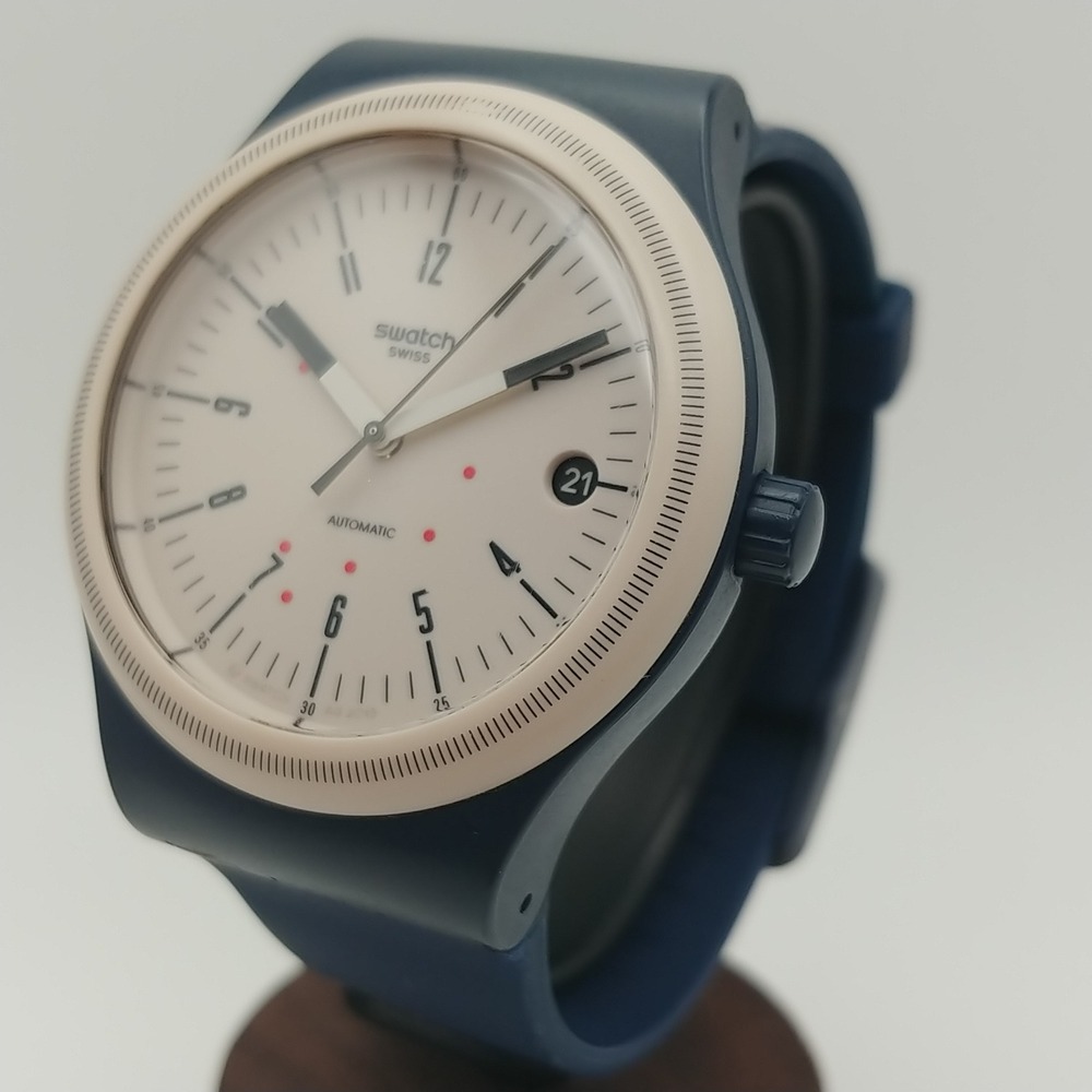 Swatch Sistem51 Wristwatch Mens Automatic Blue Cream SUTN401 - As-Is for Parts